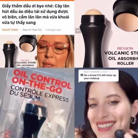 Thanh lăn thấm dầu, cây lăn hút dầu làm từ đá núi lửa Revlon 389241