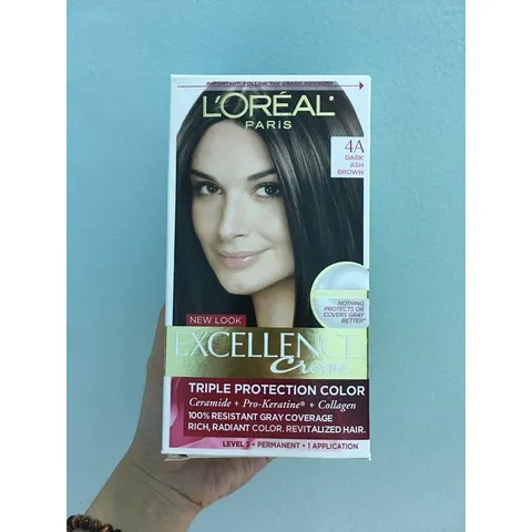 Nhuộm tóc phủ bạc nano Nâu đậm (màu 4A) L’oreal excellence Cream nội địa Mỹ 389255