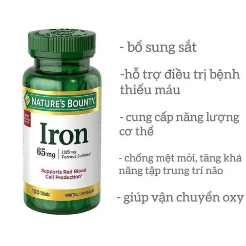 [Date 2027] Viên uống Sắt Iron 28mg - 65mg Nature's Bounty 389268
