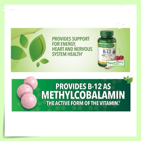 [Date 2028] Viên bổ sung vitamin B12 Nature's Bounty B12 2500mcg 75 viên 389271