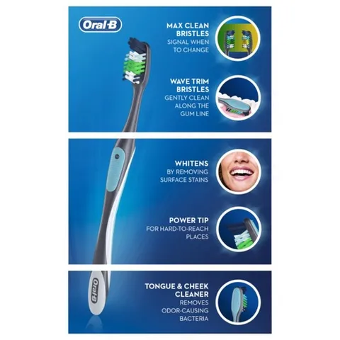 [Hàng Mỹ] Bàn Chải Đánh Răng Oral-B CrossAction Advanced Toothbrushes, Max clean 389274