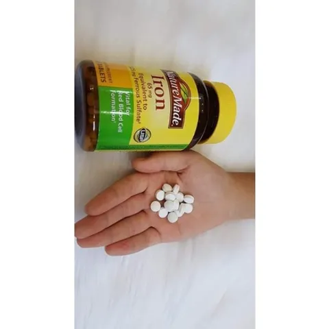 [Date 4/2027] Viên uống bổ máu bổ sung sắt iron Nature Made 65mg 389275