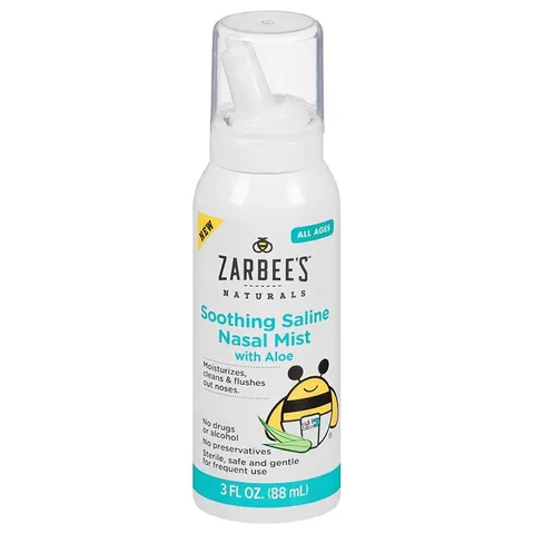 [Date 11/25] Xịt rửa mũi, đẩy đờm, làm sạch mũi cho bé Zarbee's Soothing Saline Nasal Mist - 88ml 389293