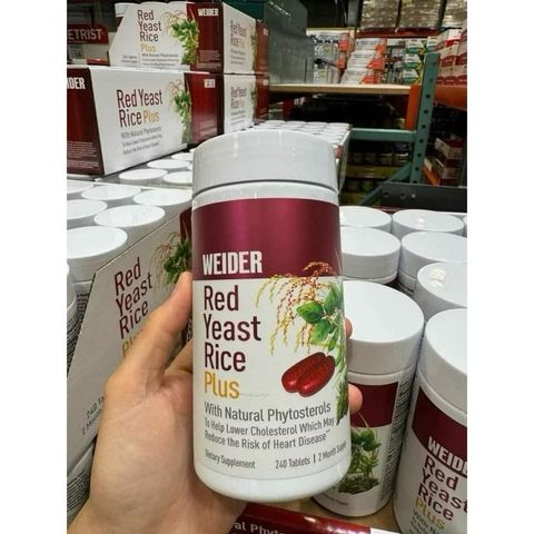 [Date 12/26] Viên uống giảm nguy cơ tim mạch Weider Red Yeast Rice Plus 1200 mg 240 viên của Mỹ 389325
