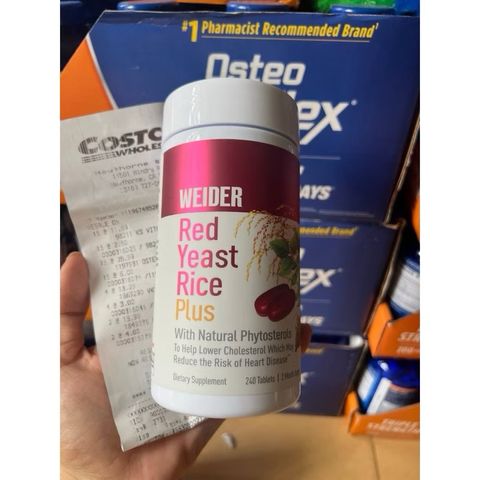[Date 12/26] Viên uống giảm nguy cơ tim mạch Weider Red Yeast Rice Plus 1200 mg 240 viên của Mỹ 389325