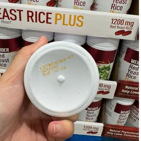 [Date 12/26] Viên uống giảm nguy cơ tim mạch Weider Red Yeast Rice Plus 1200 mg 240 viên của Mỹ 389325