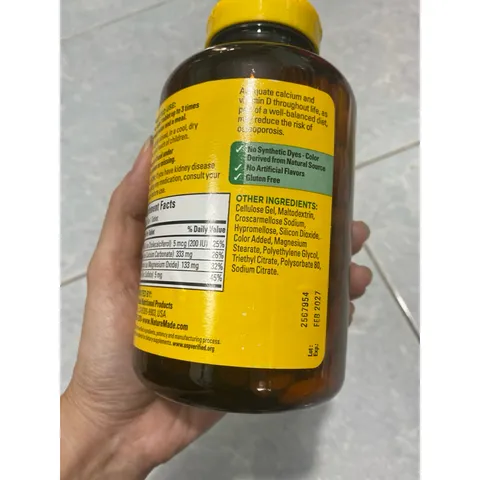 Viên uống bổ sung canxi, magnesium, zinc và D3 Nature Made 389329