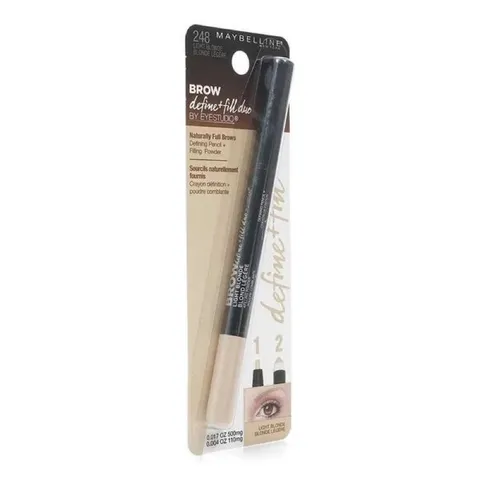 Chì kẻ chân mày 2 đầu Maybelline Brow define + fill duo (nâu sáng) 389345