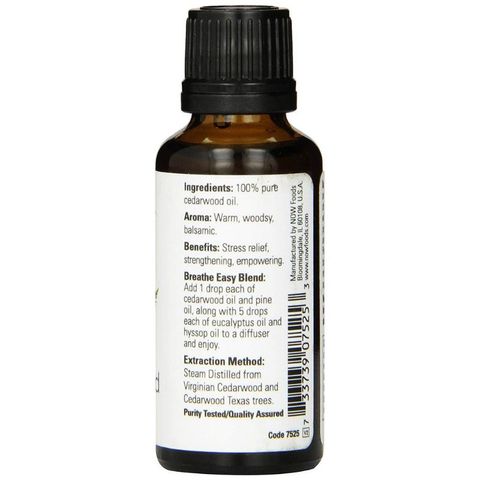 Tinh Dầu Gỗ Cây Tuyết Tùng (Hoàng Đàn) Now Foods Essential Oils Cedarwood 30ml 389370