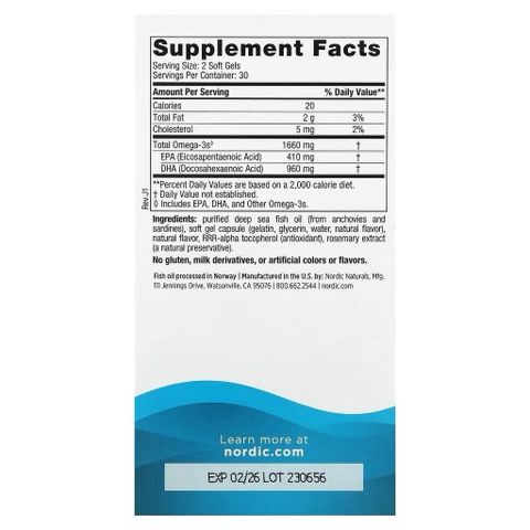 Viên Uống Nordic Naturals DHA Xtra - Tăng Cường Trí Não, Bổ Mắt, Omega 3 Dầu Cá Mỹ Vị Dâu 389378