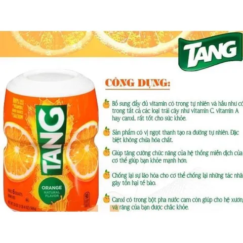 [Date 1/2026] Bột pha nước cam Tang của Mỹ, thơm ngon, giàu vitamin C, tăng sức đề kháng 389381