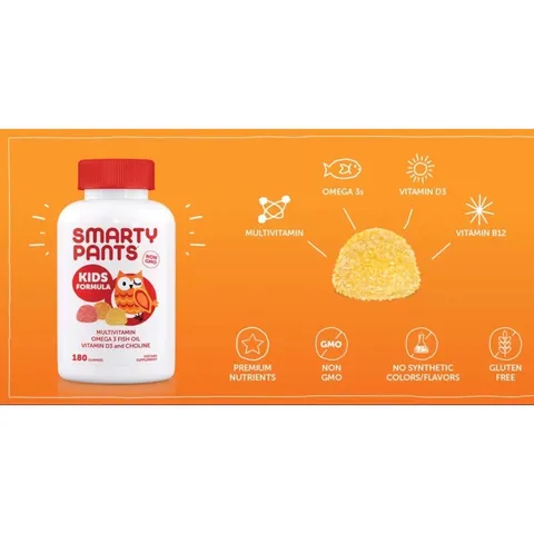 Kẹo bổ sung vitamin tổng hợp Smarty Pants kids Organic Multi & Omegas 389391