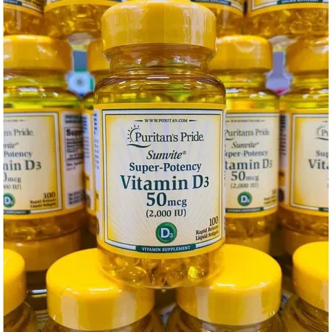 Viên uống bổ sung vitamin D3 25mg - 50mg 100v puritan's Pride 389395