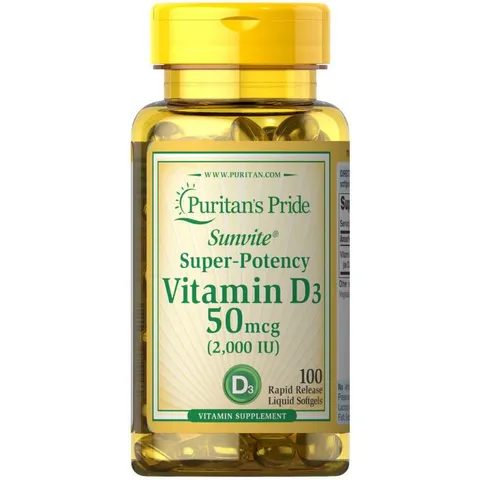 Viên uống bổ sung vitamin D3 25mg - 50mg 100v puritan's Pride 389395