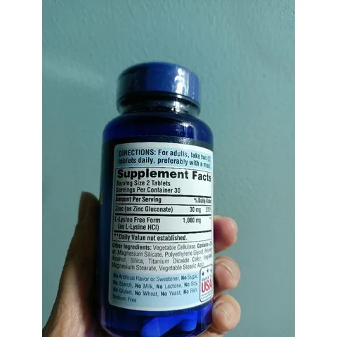 [Date 10/25] Viên uống giảm mụn bổ sung L - lysine 1000mg và zinc 30mg 60v 389396