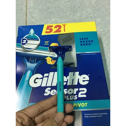 Dao Cạo Râu 2 Lưỡi Gillette Sensor Plus 2 - Thiết Kế Thông Minh, Chống Đau Rát, Chăm Sóc Da Nam