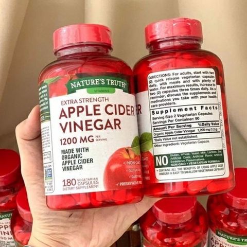 Viên giấm táo giảm cân, mỡ thừa Apple Cider Vinegar 1200mg 180 viên 389403