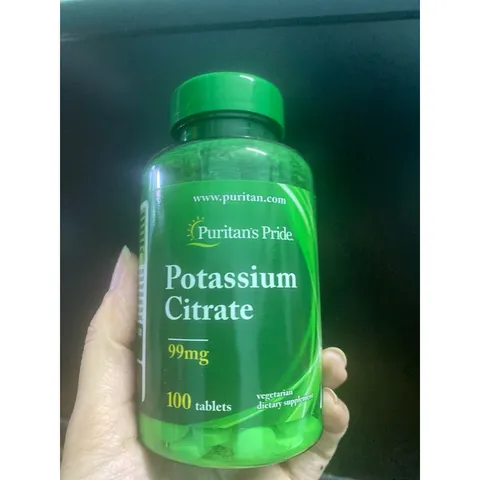 [ Date 2028] Viên uống bổ sung Kali Potassium citrate 99mg Puritans pride 389411