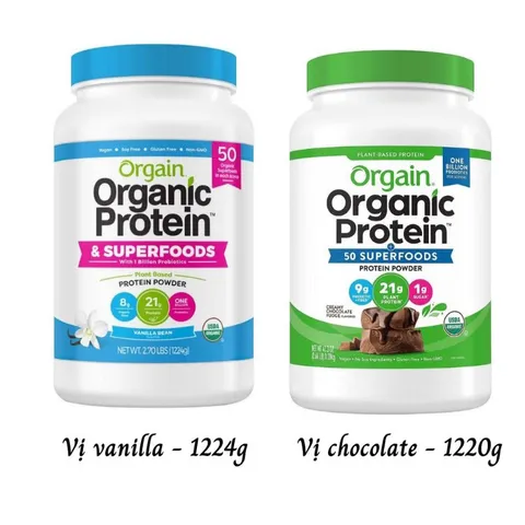 [Date 2026] Bột đạm thực vật hữu cơ Orgain Organic Protein 1,2kg 389425