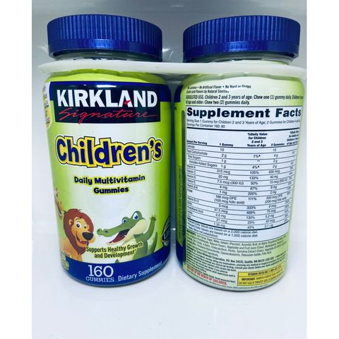 Kẹo dẻo bổ sung vitamin tổng hợp cho bé Kirkland Children's Multivitamin 160 viên - Small Family