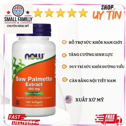 Viên uống Saw Palmetto Extract Now tăng sức khỏe tuyến tiền liệt đường tiết niệu, nội tiết, giảmrụng tóc - Bitho shop 389449