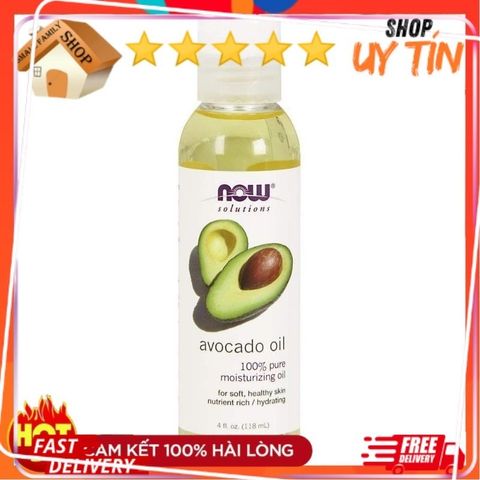 Dầu Bơ Dưỡng Ẩm 100% Nguyên Chất NOW Solutions 118ml - Tinh Dầu Bơ Dưỡng Da, Tóc, Làm Mịn, Chống Lão Hóa
