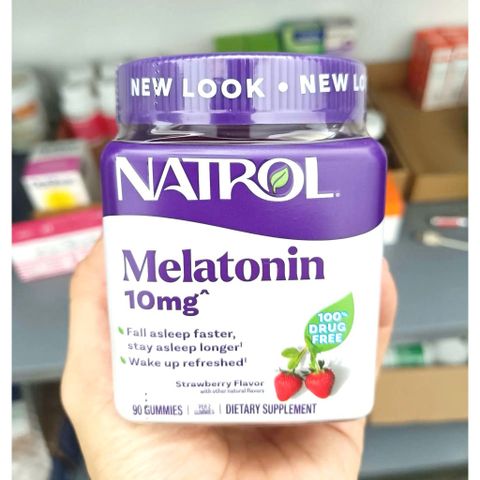 Kẹo ngủ Natrol Melatoniin 10mg - Hỗ trợ giấc ngủ ngon, giảm mất ngủ, viên ngậm chính hãng từ USA