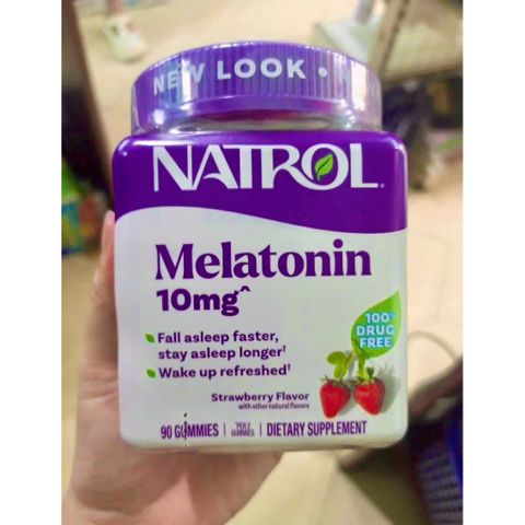Kẹo ngủ Natrol Melatoniin 10mg - Hỗ trợ giấc ngủ ngon, giảm mất ngủ, viên ngậm chính hãng từ USA