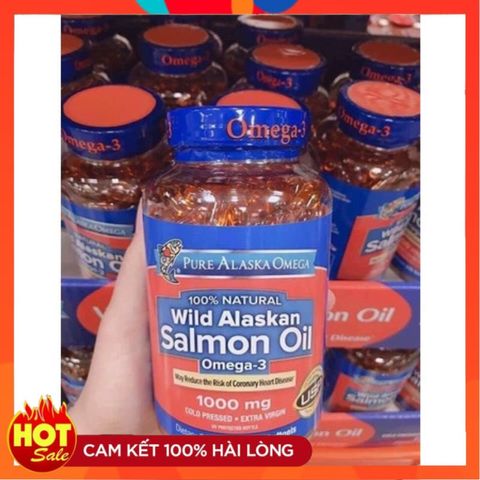 Viên uống dầu cá hồi Pure Alaska Omega-3 1000mg - Hỗ trợ sức khỏe tim mạch và trí não, 210 viên Mỹ