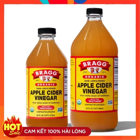 Giấm Táo Hữu Cơ Bragg 437ml/946ml - Giấm Cider Tươi Nguyên Chất Mỹ, Giảm Cân & Thải Độc, Sản Phẩm Chất Lượng Cao