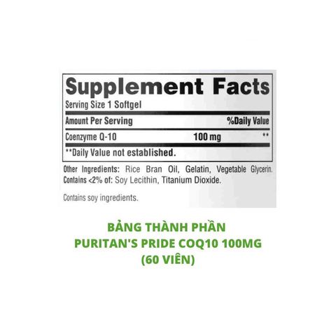 Viên Uống Hỗ Trợ Tim Mạch Puritan’s Pride CoQ10 100mg - Tăng Cường Tuần Hoàn Máu, Bảo Vệ Sức Khỏe Tim Mạch