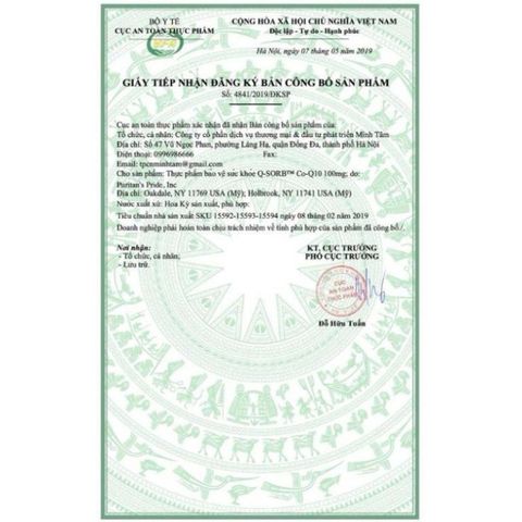 Viên Uống Hỗ Trợ Tim Mạch Puritan’s Pride CoQ10 100mg - Tăng Cường Tuần Hoàn Máu, Bảo Vệ Sức Khỏe Tim Mạch