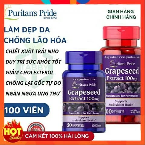 Viên uống đẹp da, chống lão hoá Grapeseed Extract 100mg - Small Family