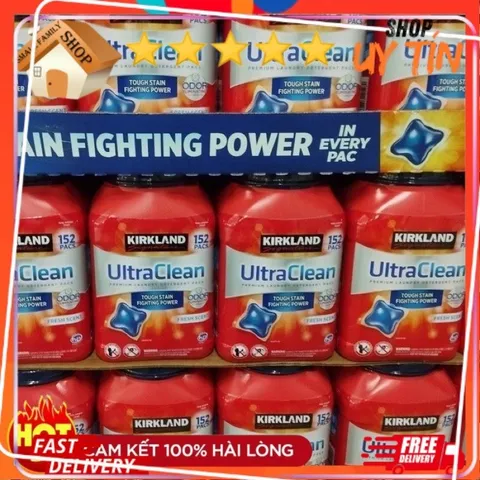 Viên giặt xả kháng khuẩn Ultra Clean - Kirkland Signature Ultra Clean 152 viên - Small Family