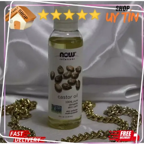Dầu Dưỡng Da Hạt Thầu Dầu Castor Oil Now Solutions - Tinh Chất Dưỡng Ẩm Tự Nhiên, Làm Sáng Da, Đối Với Tất Cả Các Loại Da