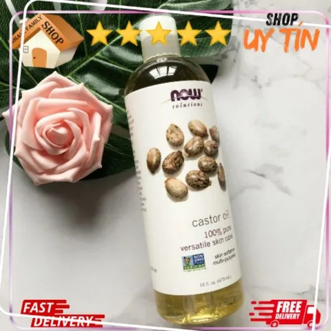 Dầu Dưỡng Da Hạt Thầu Dầu Castor Oil Now Solutions - Tinh Chất Dưỡng Ẩm Tự Nhiên, Làm Sáng Da, Đối Với Tất Cả Các Loại Da