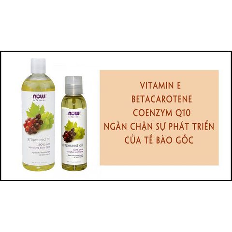 Dầu Hạt Nho Now Grapeseed Oil 100% Nguyên Chất - Dưỡng Da Nhạy Cảm, Khắc Phục Da Khô, Chống Lão Hóa, Không Gây Mụn
