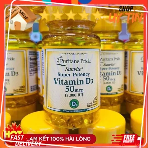 Viên uống bổ sung vitamin D3 25mg - 50mg 100v puritan's Pride - Small Family