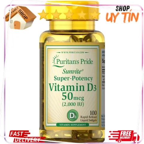 Viên uống bổ sung vitamin D3 25mg - 50mg 100v puritan's Pride - Small Family