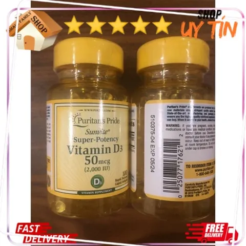 Viên uống bổ sung vitamin D3 25mg - 50mg 100v puritan's Pride - Small Family