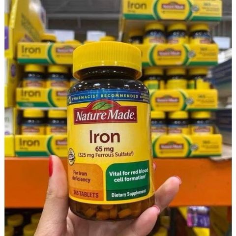 Viên Uống Bổ Máu Bổ Sung Sắt Iron Nature Made 65mg - Giải Pháp Tăng Cường Sức Khỏe Cho Phụ Nữ Mang Thai và Người Mệt Mỏi