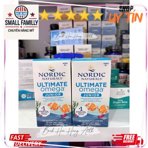 Nordic Naturals Ultimate Omega Junior – Viên uống Omega-3 hỗ trợ phát triển trí não cho bé từ 6 tuổi, dạng viên dễ nuốt, hương dâu thơm ngon