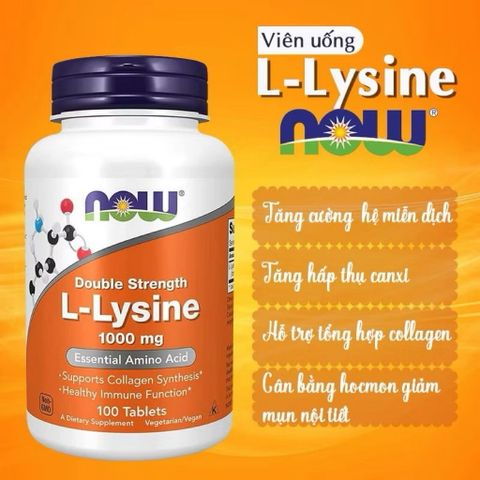 Viên uống L-Lysine 1000mg - Tăng sinh collagen, hỗ trợ ngừa mụn nội tiết, cải thiện làn da khỏe mạnh - SmallFamily