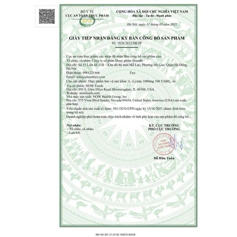 Viên uống L-Lysine 1000mg - Tăng sinh collagen, hỗ trợ ngừa mụn nội tiết, cải thiện làn da khỏe mạnh - SmallFamily