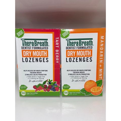Viên Ngậm Giảm Khô Miệng & Hôi Miệng TheraBreath - Hỗ Trợ Sức Khoẻ Răng Miệng, Bạc Hà Tự Nhiên, 3mg Kẽm