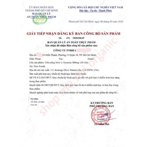 Viên uống L-Tyrosine Now 500mg - Hỗ trợ giảm căng thẳng, cải thiện trí nhớ - 120 viên bổ não từ Mỹ