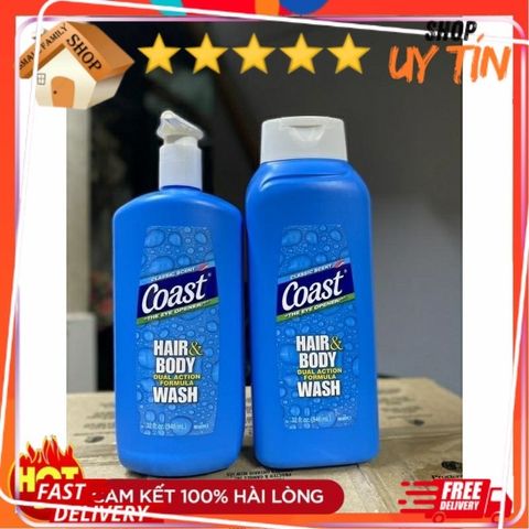 Sữa tắm gội nam 2 in 1 Coast Hair & Body của Mỹ - Small Family