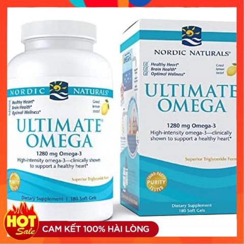 Viên uống Nordic Naturals Ultimate Omega 3 - Hỗ trợ trí não, ổn định huyết áp, tăng cường thị lực, 1280mg Omega 3, Sức khỏe tim mạch.