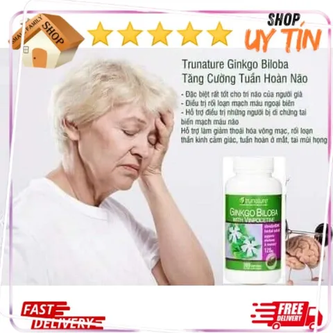 (Auth) Viên Bổ Não Trunature Ginkgo Biloba 120mg - Hỗ Trợ giúp Trí Nhớ, Đọc Thông Minh, Dành Cho Người Trưởng Thành