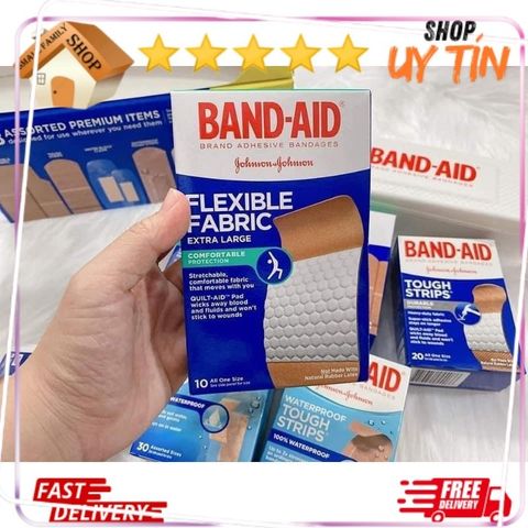 Băng cá nhân Band-Aid Brand - Hộp 188 miếng, băng dán chống thấm nước và vải linh hoạt cho gia đình, bảo vệ vết thương hiệu quả
